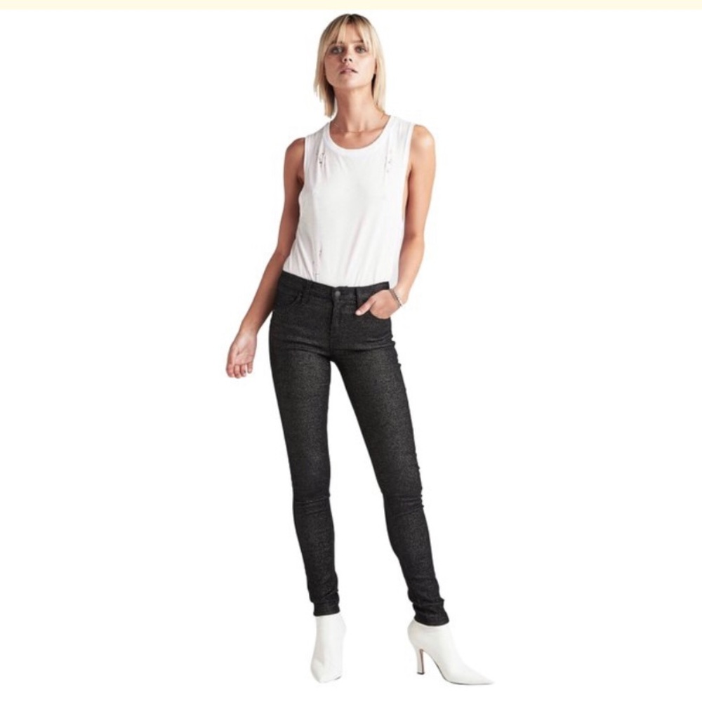 Hudson Nico Midrise Super Skinny in black with gold flecks